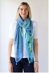 3 PANEL SCARF - aqua navy